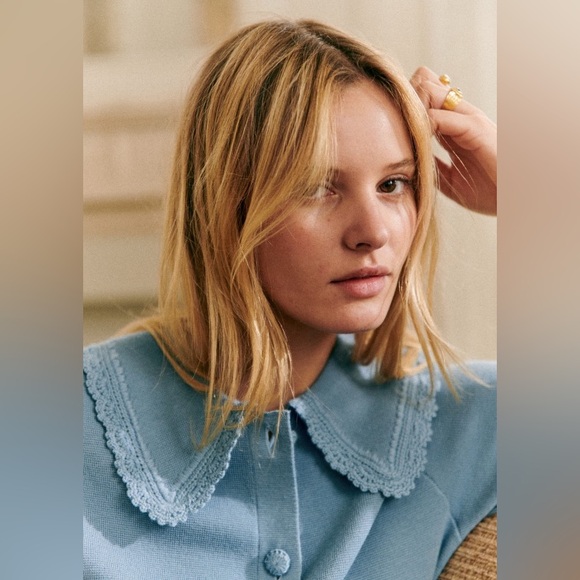 Sézane Bettany Cardigan in Vintage Blue Size M - Picture 2 of 11